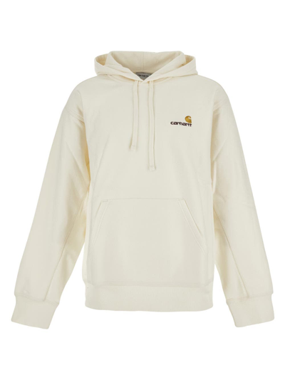 Carhartt Wip Logo Embroidered Hoodie In White