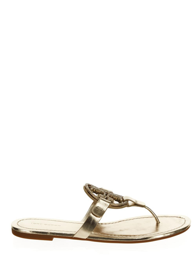 Tory Burch Miller Pave Sandals In Gold