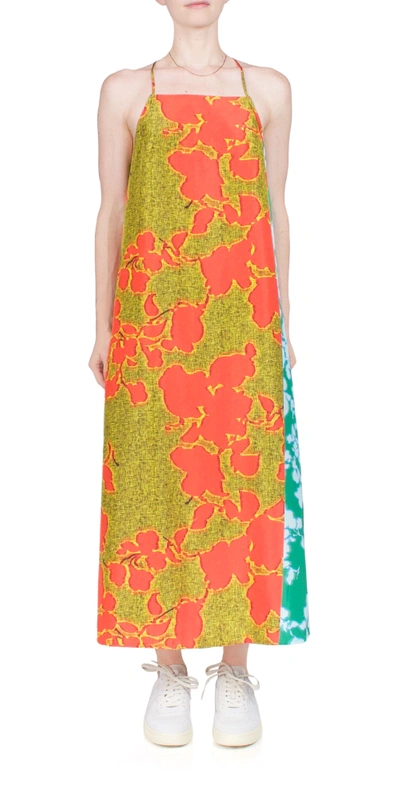 6397 Contrast Floral Slip Dress In Multi