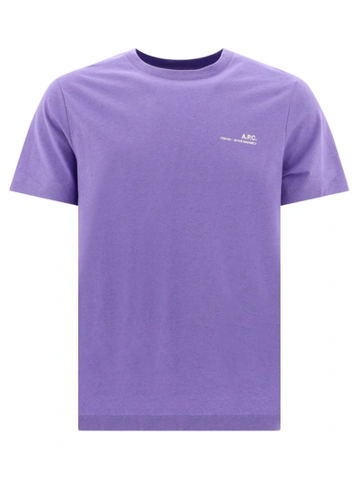 Apc A.p.c. "item" T-shirt In Piq Violet Chine