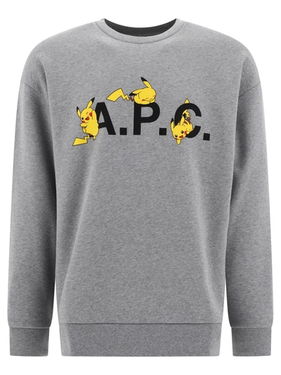 Apc X Pok N Pikachu Crewneck Sweatshirt In Grey