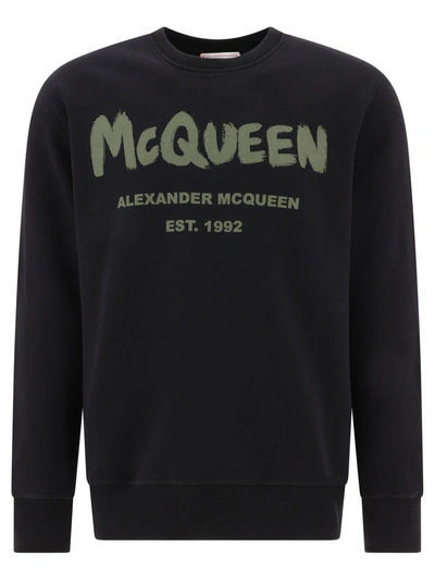 Alexander Mcqueen Alexander Mc Queen Mc Queen Graffiti Sweatshirt In Black