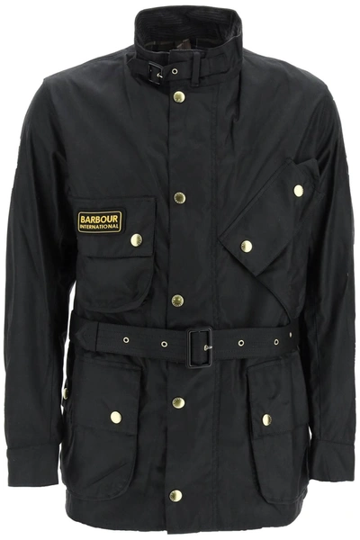 Barbour International Military Cotton Jacket In Schwarz