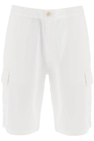 Brunello Cucinelli Cargo Shorts In Jersey In White