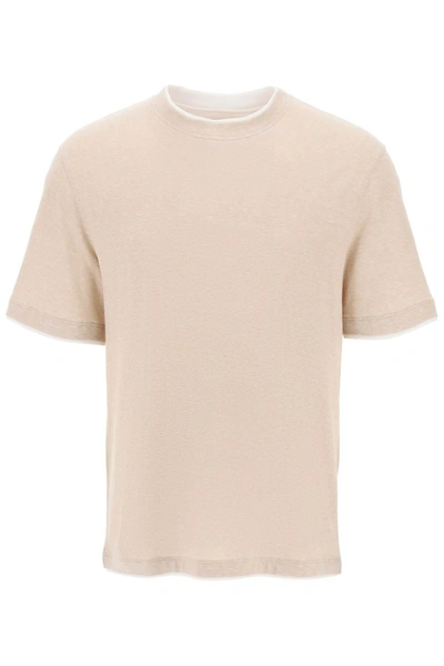 Brunello Cucinelli Layered-effect T-shirt In Beige