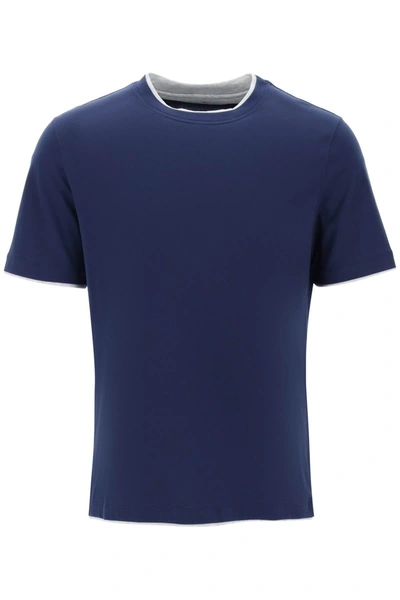 Brunello Cucinelli Layered-effect Crewneck T-shirt In Black
