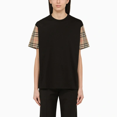 Burberry Vintage Check Oversized T-shirt In Black