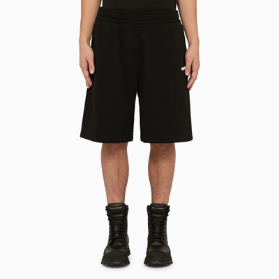 Burberry Relaxed-fit Green Shorts With Elastic Waistband In Black
