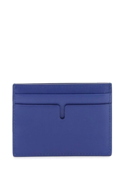 Burberry Leather Card Holder In Blue