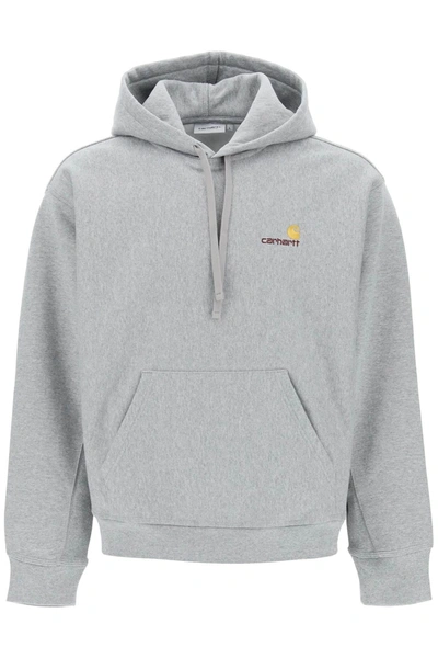 Carhartt Gray American Script Hoodie In Grey