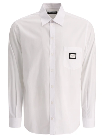 Dolce & Gabbana Logo Plaque Martini Shirt In White