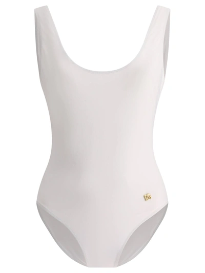 Dolce & Gabbana Swimsuit With Logo In White