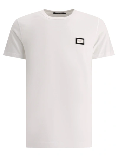 Dolce & Gabbana T-shirt With Logo Plaque In White