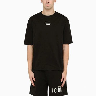 Dsquared2 Crewneck T-shirt With Logo Print In Black