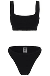 Hunza G Xandra Textured Nylon Bikini In Black