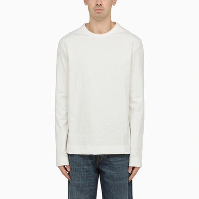 Jil Sander White Cotton Crew-neck Sweater
