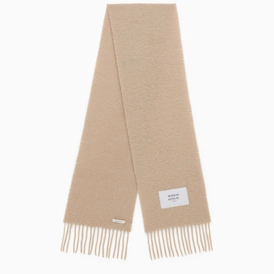 Maison Kitsuné Beige Plain Scarf In Yellow