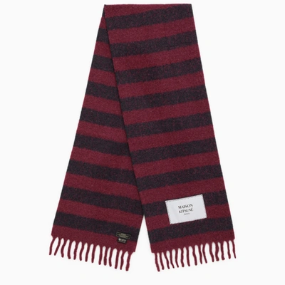 Maison Kitsuné Rugby Stripes Scarf In Red