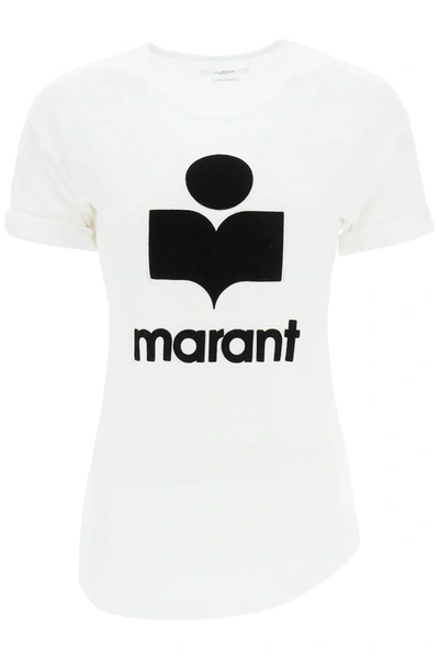 Marant Etoile Koldi T-shirt With Flocked Logo In Multi-colored