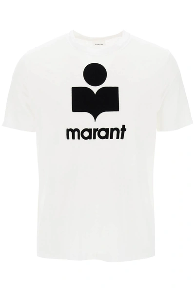 Marant Karman T-shirt With Flocked Logo In White