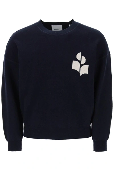 Marant Evans Cotton And Wool Sweater In Midnight