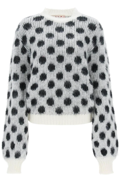 Marni Polka-dot Wide-sleeved Jumper In Multi-colored