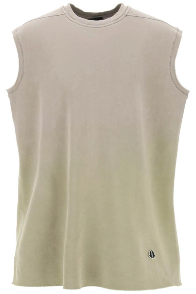 Moncler X Rick Owens Tarp Sleeveless Fleece T-shirt In Beige