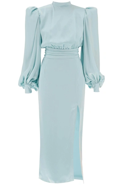 Mvp Wardrobe Edendale Dress Long Sleeves Midi Dress In Light Blue