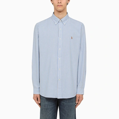 Polo Ralph Lauren Striped Oxford Shirt In Light Blue