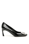 Roger Vivier Patent Leather Square-toe Heels In Black