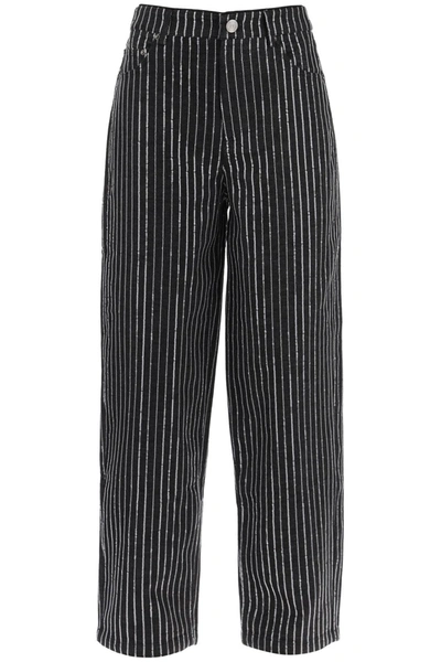 Rotate Birger Christensen Rotate Jeans With Sequined Stripes In Black