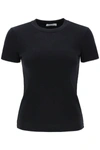 Saks Potts Uma Scalloped Organic-cotton Jersey T-shirt In Black