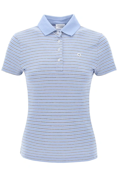 Saks Potts Venus Striped Polo Shirt In Light Blue