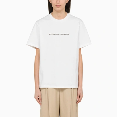 STELLA MCCARTNEY STELLA MC CARTNEY WHITE CREW NECK T SHIRT WITH LOGO