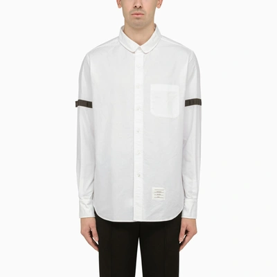 THOM BROWNE THOM BROWNE WHITE COTTON SHIRT WITH DETAIL