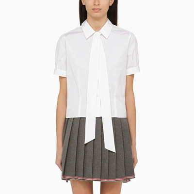 Thom Browne White Cotton Shirt With Bow
