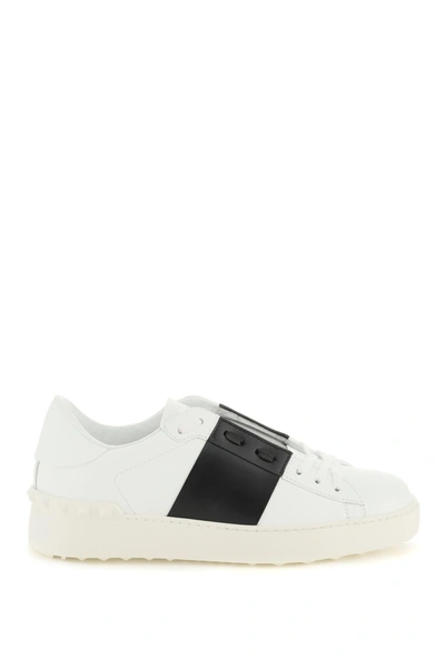 Valentino Garavani Valentino Calfskin Sneakers With Contrasting Bands And Rubber Studs In White