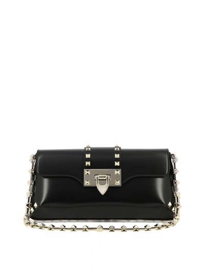 Valentino Garavani Rockstud Shoulder Bag In Black