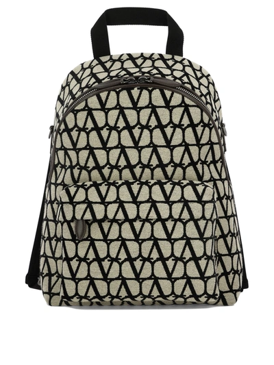 Valentino Garavani Toile Iconographe Backpack In Beige