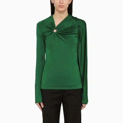 VICTORIA BECKHAM VICTORIA BECKHAM EMERALD GREEN VISCOSE SWEATER