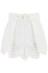 Zimmermann Junie Broderie Anglaise Linen Shorts In White