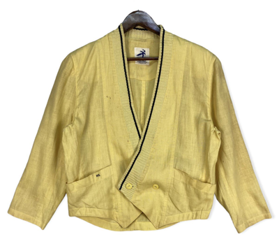 Pre-owned Issey Miyake Hai Sporting Gear By  Cardigan In Yellow