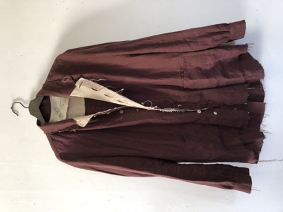Pre-owned Mavranyma : Different Raw Edge Jacket In Bordeaux
