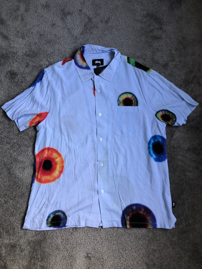 Pre-owned Stussy Iris Button Up Shirt In Light Blue