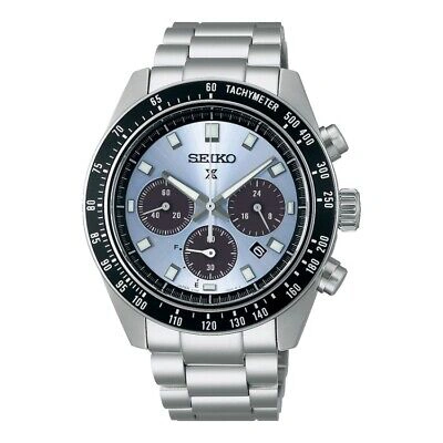 Pre-owned Seiko Prospex Speedtimer Solar Sbdl109 Crystal Blue Men's Watch In Box