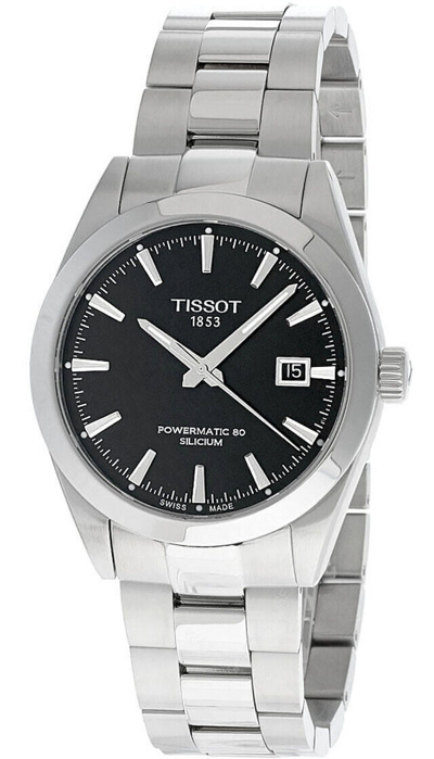 Pre-owned Tissot Gentleman Auto 40mm Ss Black Dial Men's Watch T127.407.11.051.00