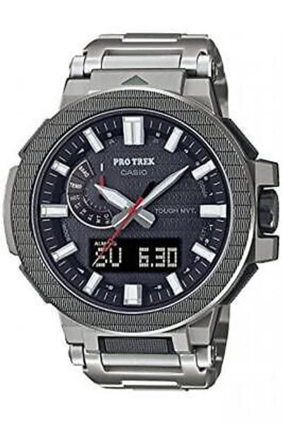 Pre-owned Casio Pro Trek Prx-8001yt-7jf Manaslu Radio Solar Men Watch In Box