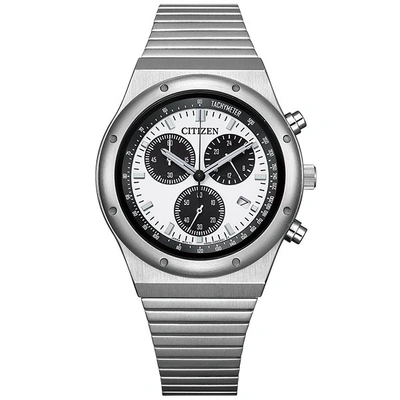 Pre-owned Citizen Collection Record Label 1984 Chronograph At2541-54a Eco-drive Watch 38mm