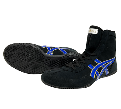 Pre-owned Asics 【made To Order】 Wrestling Shoes Ex-eo Black X Blue X Gold Us5-12 From Japan