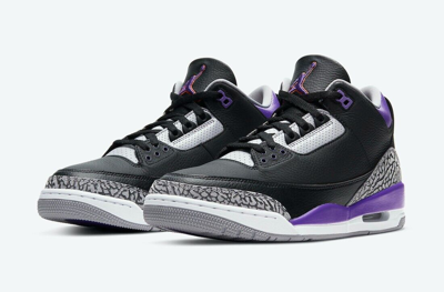 Pre-owned Jordan Nike Air  3 Retro Shoes Court Purple Black Cement Ct8532-050 Men's